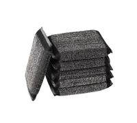 Esponjas de lana de acero, 6 unidades de almohadillas de cocina para fregar ollas, almohadillas de esponja para fregar, esponja rectangular para lavar platos (color negro)