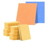 Esponjas de Lavado, 10 Paquetes de Esponjas de Limpieza Emergentes de Celulosa Natural y 2 Paquetes de Paños de Platos Pulpa de Madera Comprimida para Limpiar Sin Arañazos para el Hogar de la Cocina