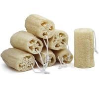 Esponjas de lufa naturales y orgánicas para baño, esponjas exfoliantes naturales para baño, ducha, exfoliantes corporales, paquete de 6