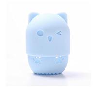Esponjas De Maquillaje Cara de silicona Cosmético Polvo Puff Sponge Caja Huevo Decking Funda Portátil Suave Gato Belleza Polvo Puff Blender Titter Sponge Maquillaje Esponja De Maquillaje(02 light blue