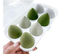 Esponjas de maquillaje portátiles, esponja de mezcla de belleza, juego de belleza profesional para uso seco y húmedo, soporte de esponja para líquido