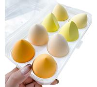 Esponjas de maquillaje portátiles, esponja de mezcla de belleza, juego de belleza profesional para uso seco y húmedo, soporte de esponja para líquido
