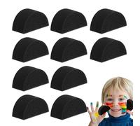 Esponjas de pintura para pintar | 10 esponjas semicirculares para pintura corporal, esponjas negras para manualidades, suministros de pintura facial, esponja de pintura de para maquillaje de