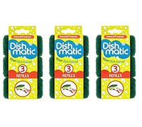 Esponjas Dishmatic de repuesto de color verde muy resistentes, 9 unidades