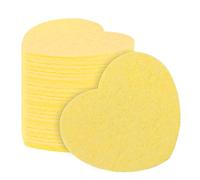 Esponjas faciales, almohadillas de esponja, 20 piezas en forma de corazón comprimidas naturales compactas de almacenamiento reutilizable, diseño de expansión rápida, eliminación de maquillaje para