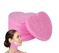 Esponjas faciales en forma de corazón de 50 cuentas - Esponjas de spa cosméticas naturales | Esponjas faciales con forma de corazón para removedor de maquillaje, limpieza facial diaria, esponjas dou