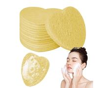Esponjas faciales en forma de corazón, esponjas de limpieza facial | Esponjas faciales en forma de corazón de 50 piezas, esponjas cosméticas naturales Spa, esponjas faciales de corazón para