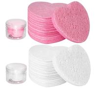 Esponjas faciales para limpieza 50 piezas, esponjas faciales comprimidas reutilizables en forma de corazón, almohadillas desmaquillantes de secado rápido con fuerte absorción de agua