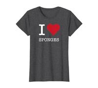 Esponjas I Heart, I Love Sponges Camiseta, Mujer, Jaspeado Oscuro, 3XL