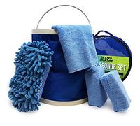 Esponjas limpiadoras de Barcos y Lavado de Coche, Cubo de Esponja de Microfibra antiarañazos y paños de Microfibra completos para Asientos Interiores y Exteriores, Kit de Limpieza de Casco de Barco y