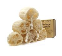 Esponjas naturales de luffa exfoliante corporal (paquete de 6 unidades, 6 pulgadas), lufa real que revela la belleza natural de tu piel