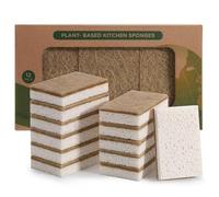 Esponjas Naturales para Platos, Paquete de 12 - Mantenga el jabón Biodegradable, Esponja de Cocina compostable de Coco - Esponjas de Limpieza ecológicas