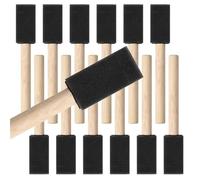 Esponjas para pintar, Pinceles de esponja espuma 1 pulgada Mangos madera 12 piezas