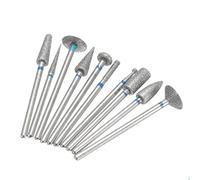 EsportsMJJ 10Pcs Diamante Recubierto Pulido Cabeza De Molienda Conjunto Hp 2.35 Mm Caña Rotary Fresas