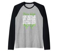Esposa de la Granja para Mejor o Peor Amante de la Agricultura Granjero Divertido Camiseta Manga Raglan
