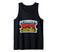 Esposa del Fontanero El Original Adicto al Crack Divertido Juego de Palabras Broma Broma Broma Camiseta sin Mangas