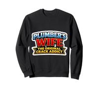 Esposa del Fontanero El Original Adicto al Crack Divertido Juego de Palabras Broma Broma Broma Sudadera