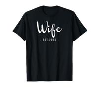 Esposa EST 2025 Recién Casados Luna de Miel Marido Boda Pareja Camiseta