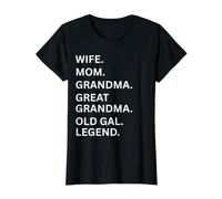 Esposa Mamá Abuela Gran Abuela Viejo GAL Leyenda Camiseta gráfica económica, Mujer, Negro, L