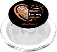 Esposa Mujeres Llevo Naranja para Mi Marido Leucemia Conciencia PopSockets PopGrip para MagSafe