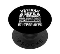 Esposa veterana Mi Esposo arriesgó su Vida para Salvar a extraños Ju PopSockets PopGrip Adhesivo