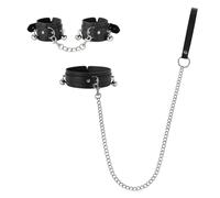 Esposas BDSM con Collar y Correa de Guía - Set de Fijación Ajustable para Parejas, Accesorio Bondage para Juegos de Rol, Control y Dinámicas Creativas en Pareja