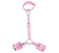 Esposas De Bondage Bdsm,Cómodas Pulseras De Sujeción Para El Cuello Y La Muñeca,Collar Erótico,Kit De Bondage,Juego De Rol De Esclavo,Juguetes Sexuales Fetiche Para Parejas,Color Rosa,Talla Única