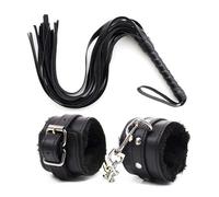 Esposas De Bondage Sexys Bdsm Rosas,Negras Y Rojas,Ajustables Con Látigo,Juego Para Adultos,Kit De Juguetes Sexuales Eróticos Para Mujeres Y Parejas,Talla Única Negra