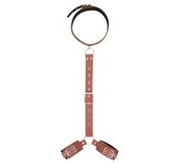 Esposas De Cuero Ajustables,Collar Gargantilla,Ataduras,Collar De Afinación,Esposas,Juguetes Sexys,Gadgets Para Adultos,Masturbador Femenino,Juguete Sexual Marrón,Talla Única