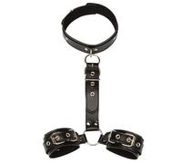 Esposas De Cuero Ajustables,Collar Gargantilla,Ataduras,Collar De Afinación,Esposas,Juguetes Sexys,Gadgets Para Adultos,Masturbador Femenino,Juguete Sexual,Negro,Talla Única