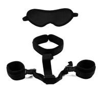 Esposas De Juguete Sexual Bdsm Para Pareja,Cuerpo De Mujer Sexy,Bdsm,Cinta De Bondage Con Los Ojos Vendados,Collar De Cuerda,Suministros Para Adultos,Traje De Sujeción De Esclavo,Negro,Talla Única