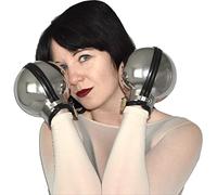 Esposas de metal bondage con candado para hombres - esposas BDSM de alta calidad, manoplas fetiche para excitantes juegos de rol, con borde de silicona y mini candados - juguetes eróticos sexuales