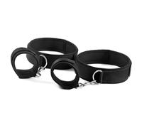 Esposas De Muñeca Y Muslo Para Bondage Sexual,Juego De Ataduras Bdsm,Juguetes Sexuales Para Mujeres Con Correas Ajustables Para Las Piernas,Esposas Para Parejas Principiantes,Color Negro,Talla Única
