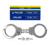 Esposas de policía para niños de metal - Disfraces policiacos con pegatinas de llave y policía
