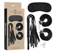 Esposas marca INTENSE FETISH INTENSE FETISH - SET ERÓTICO 1 CON ESPOSAS, ANTIFAZ Y LÁTIGO DE CUERO VEGANO
