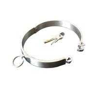 Esposas sexuales de acero inoxidable, puños de tobillo/puños de pierna y kit de sujeción de cuello, juguetes sexuales eróticos, herramientas de sujeción de esclavos fetiche para parejas(Weiblich-Krage