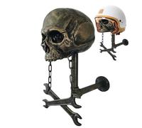 Espositore Per Caschi Con Teschio - Supporto Per Caschi Con Teschio, Gancio Per Caschi Da Moto Montato A Parete | Supporto Per Appendiabiti Da Parete, Design A Testa Di Teschio, Per Caschi Espositore