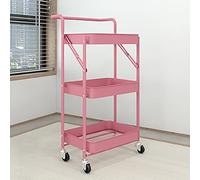 Espositore per Fiori, Portavasi In Ferro con Ruote, Portavasi A Più Livelli per Soggiorno, Camera Da Letto, Balcone, Giardino, Patio(Pink)