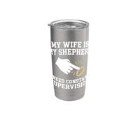 Esposo Esposa Es Mi Pastor Matrimonio Broma Vaso térmico de acero inoxidable de doble pared