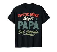 Esposo Héroe Mejor Papá del Mundo Retro Padre Día del Padre Camiseta