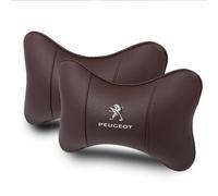 EsprAL 2PCS Cuero Coche Seat reposacabezas, para Peugeot 107 108 206 207 207 CC 208 307 307 CC 308 308 CC 406 407 Almohada Cómoda Suave Transpirable Cabeza Soporte Car Interior Accesorios,C/Brown