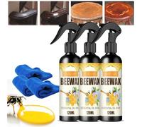 Espray de cera de abeja micromolecular natural, spray de cera de abejas, spray de cera de abejas, cera de abejas para muebles, abrillantador y limpiador de muebles (3 unidades)