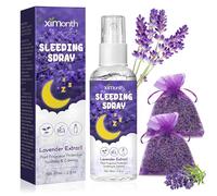Espray de lavanda para almohadas, [aceite de lavanda orgánico] lavanda almohada spray para dormir con bolsa perfumada de lavanda para relajarse, descansar, mejor sueño, relajación, fragancia de
