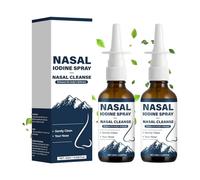 Espray Nasal de Yodo, Espray Nasal de Yodo y Ácido Fúlvico | Bruma Limpiadora y Refrescante Diaria | Fórmula sin Medicamentos para Aire Seco, Viajes y Cuidado Diario | Botella de 60 ml (2 PCS)