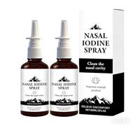 Espray nasal de yodo: limpieza y cuidado diario de las fosas nasales. Limpiador nasal mineral natural para aire seco, viajes y uso diario.,2PCS