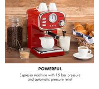 Espressionata Gusto Cafetera de expreso 1100W Presión de 15 bares Klarstein