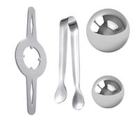 Espresso Ball Chiller - 4-Pack Stainless Steel Cooling Spheres With Stand And Tongs, No Dilution Ice Coffee Tool | Espresso Chiller Balls For Home Cocktail Cafe Bar Drink Beverage Application