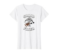 Espresso Barista Grind Finer Coffee Maker Joke Camiseta gráfica económica, Mujer, Blanco, XS