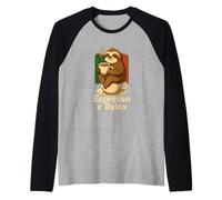 Espresso Café Perezoso Diseño Divertido Amantes del Café Camiseta Manga Raglan
