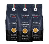 Espresso Classico O'CCaffe 3 x 1 kg de granos de café enteros | café fuerte e intenso con un ligero toque de avellana | Calidad barista de una empresa familiar italiana